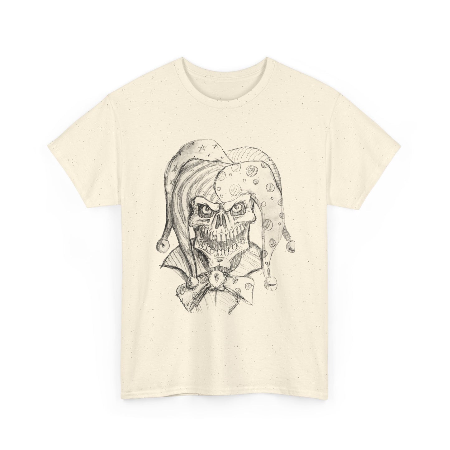 Skull Jester Sketch T-Shirt — Gothic Horror Skull Joker Tee