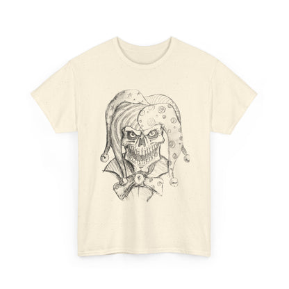 Skull Jester Sketch T-Shirt — Gothic Horror Skull Joker Tee