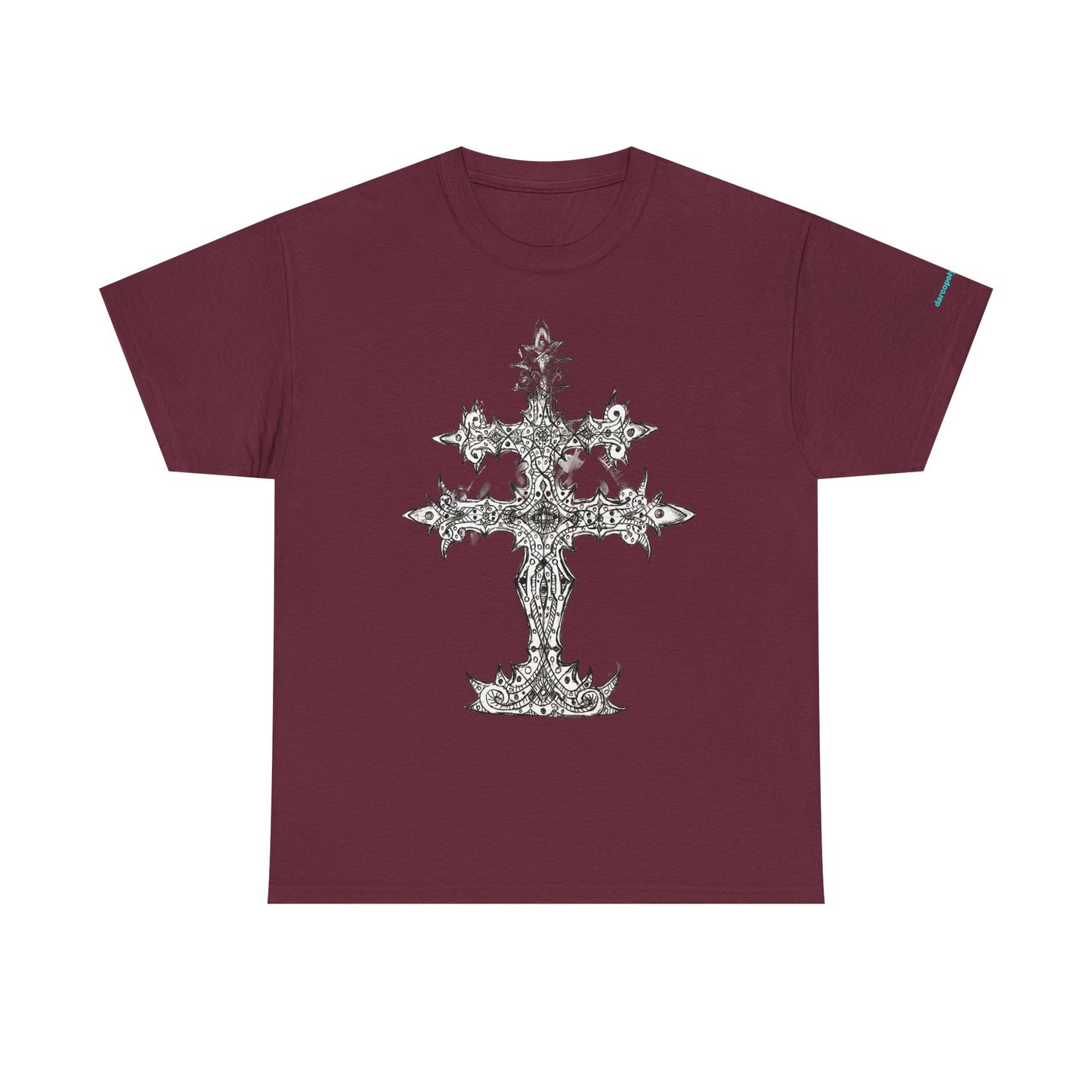Graphic Tee — Gothic Cross Illustration Shirt
