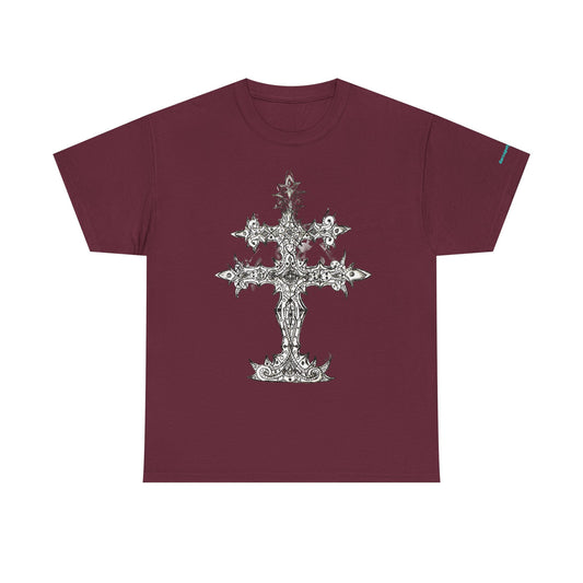 Graphic Tee — Gothic Cross Illustration Shirt