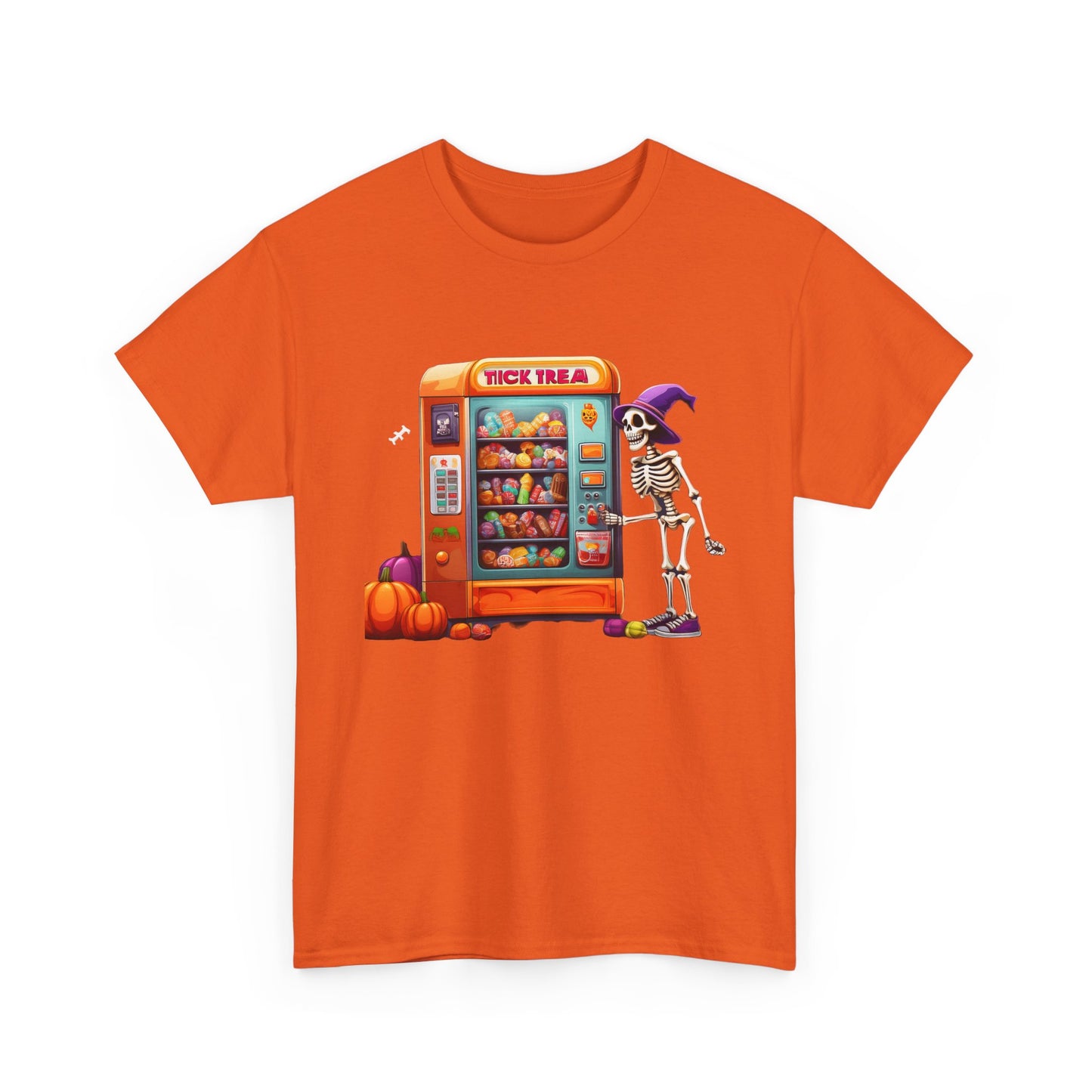 Halloween Skeleton Vending Machine Tee | Unisex Heavy Cotton T-Shirt, Spooky Shirt, Fall Fashion, Trick or Treat Top, Halloween Costume
