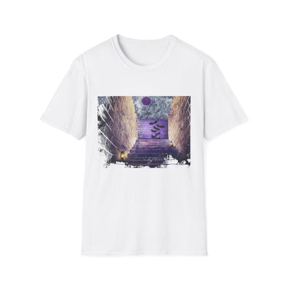 Mystical Stairway Bats Unisex T-Shirt - Softstyle Tee for Dreamers, Perfect for Gifting, Spiritual Occasions, Casual Wear, Art Lovers, [...]