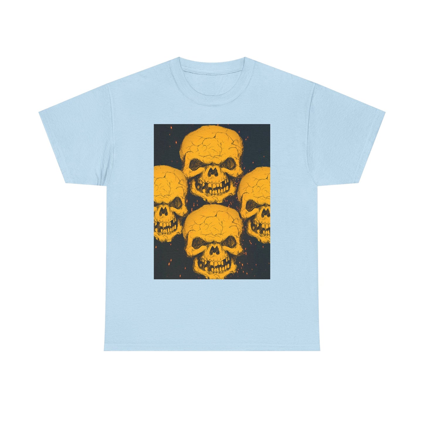 Halloween Skull  Graphic Tee, Unisex Heavy Cotton Tee, Graphic T-Shirt, Casual Wear, Unique Halloween Style, Perfect for Parties