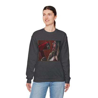 Halloween Horror Girl with Axe Sweatshirt, Unisex Crewneck, Horror Movie Fan Apparel, Halloween Costume Layering