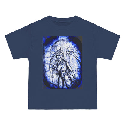 Gothic Demon Winged Warrior Blue Halo Graphic Tee