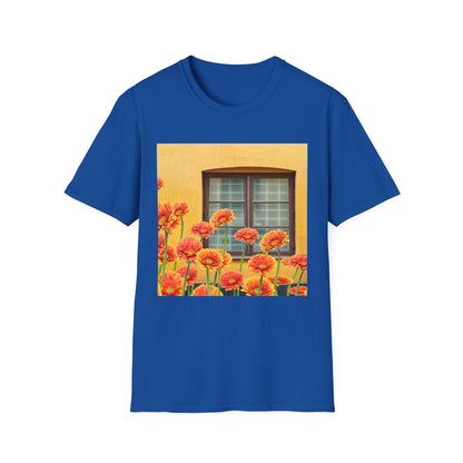 Vibrant Flower Catalina Window Tee - Unisex Softstyle T-Shirt, Floral Graphic Shirt, Spring Fashion, Gift Idea, Art Lover's Top, Summer Outfit