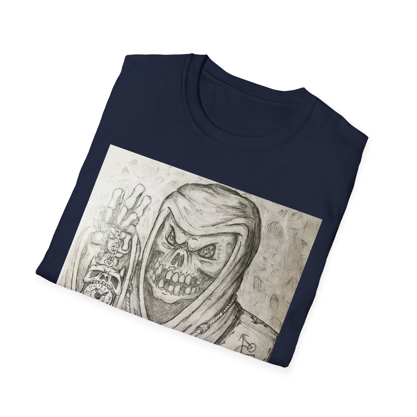 Grim Reaper Graphic Tee | Unisex Softstyle T-Shirt, Halloween Apparel, Edgy Fashion, Unique Gift, Gothic Style, Casual Wear
