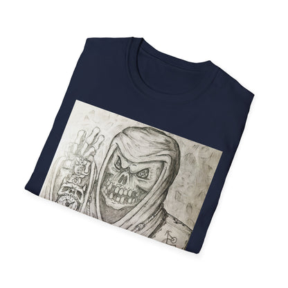 Grim Reaper Graphic Tee | Unisex Softstyle T-Shirt, Halloween Apparel, Edgy Fashion, Unique Gift, Gothic Style, Casual Wear