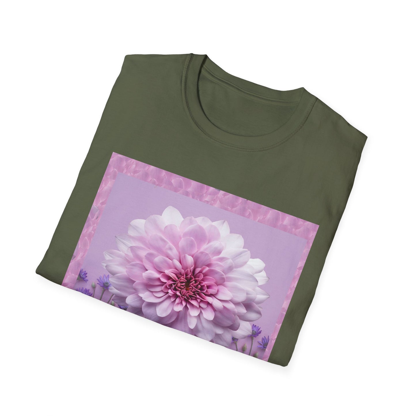 Pink Floral Art Unisex T-Shirt, Softstyle Tee, Summer Fashion, Gift for Her, Floral Shirt, Casual Wear