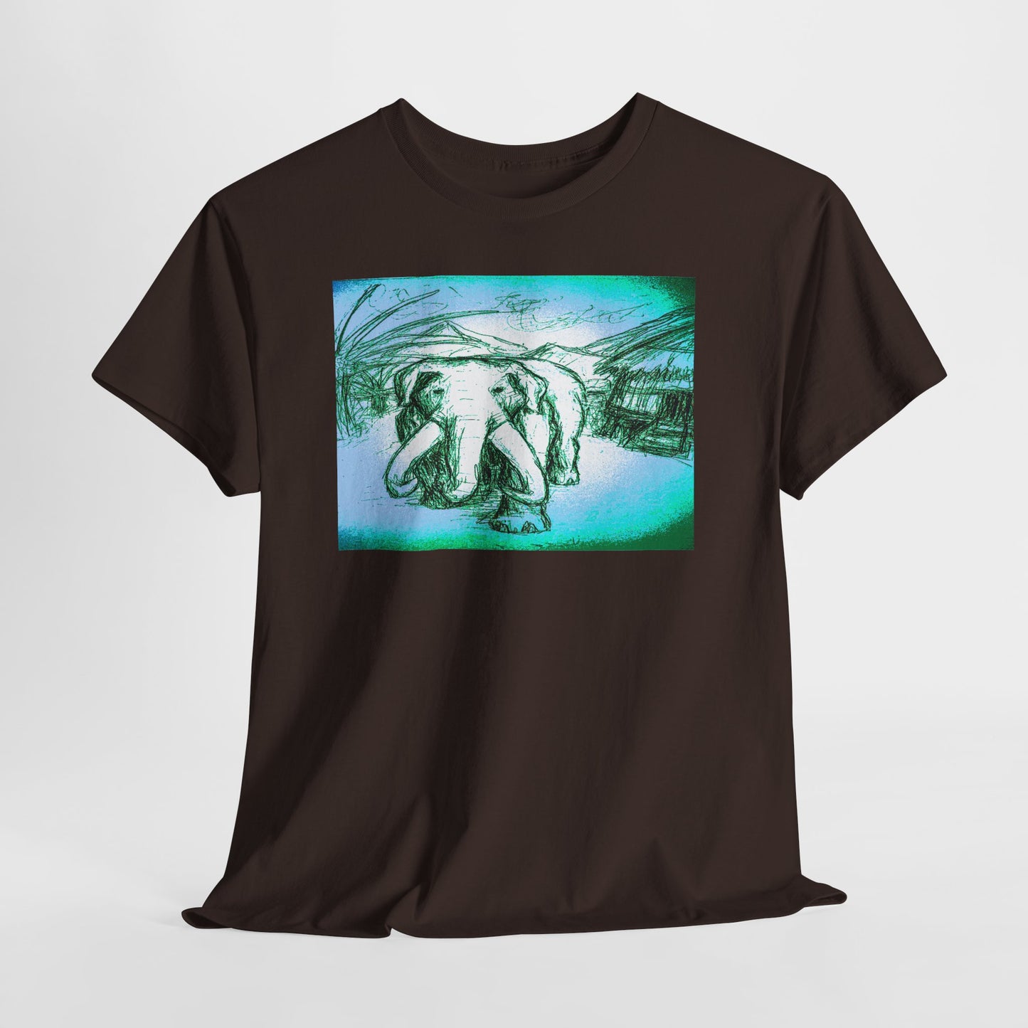 Artistic Elephant Unisex Cotton Tee - Unique Graphic Design