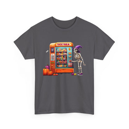 Halloween Skeleton Vending Machine Tee | Unisex Heavy Cotton T-Shirt, Spooky Shirt, Fall Fashion, Trick or Treat Top, Halloween Costume