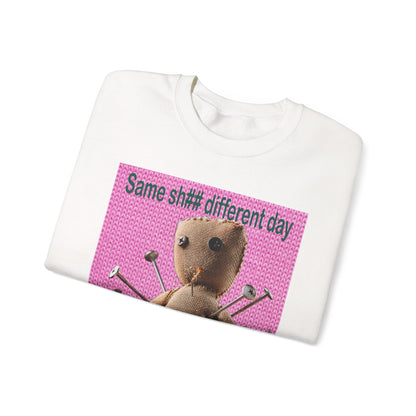 Voodoo Doll Funny Graphic Crewneck Sweatshirt, Casual Everyday Wear, Perfect Gift for Friends & Family, Humor, Quirky Style, Unisex