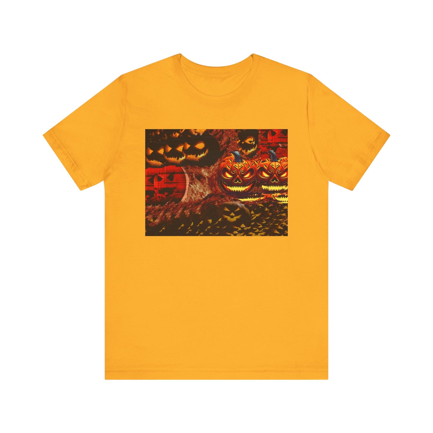 Halloween Distorted Pumpkin Graphic Tee, Unisex T-Shirt for Autumn, Spooky Season Top, Halloween Costume Idea, Men's & Women's Casual Wear