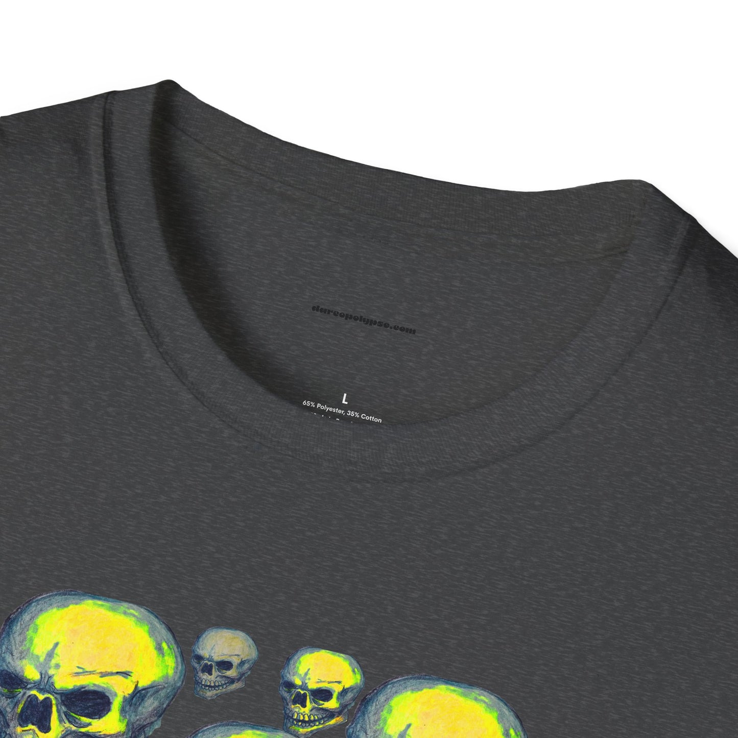 Neon Skull Cluster T-Shirt — Retro Grunge Graphic Tee for Halloween & Streetwear