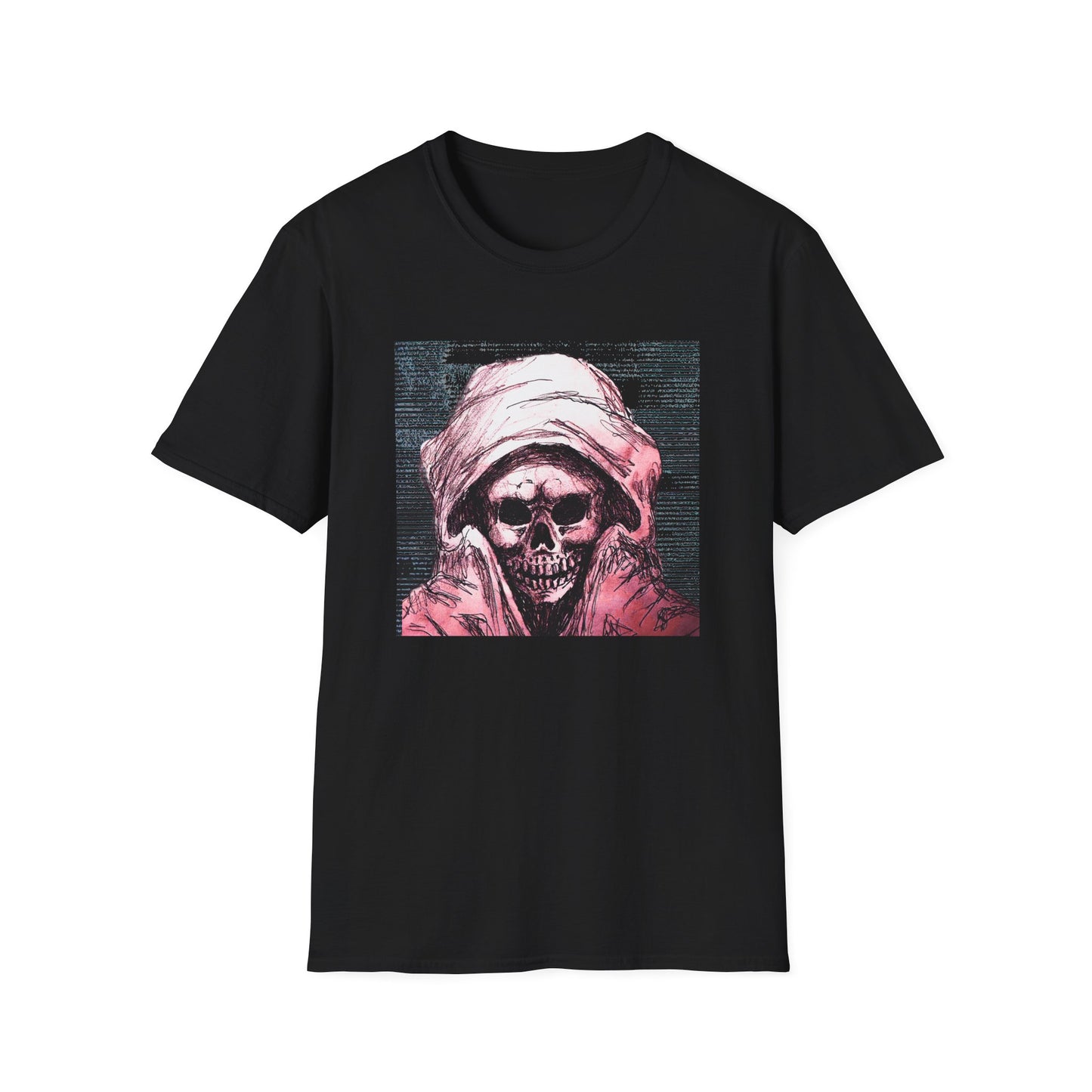 Grim Reaper Graphic Tee, Unisex Softstyle T-Shirt with Edgy Design, Halloween Apparel, Casual Streetwear, Gothic Fashion, Perfect Gift