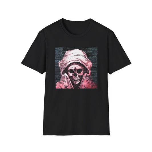 Grim Reaper Graphic Tee, Unisex Softstyle T-Shirt with Edgy Design, Halloween Apparel, Casual Streetwear, Gothic Fashion, Perfect Gift