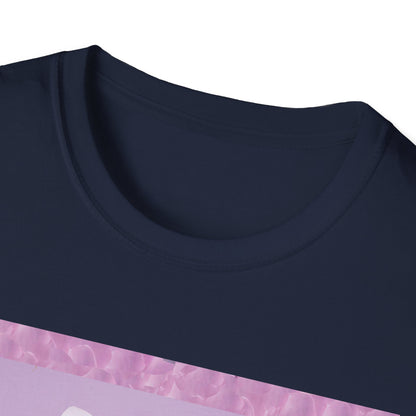 Pink Floral Art Unisex T-Shirt, Softstyle Tee, Summer Fashion, Gift for Her, Floral Shirt, Casual Wear