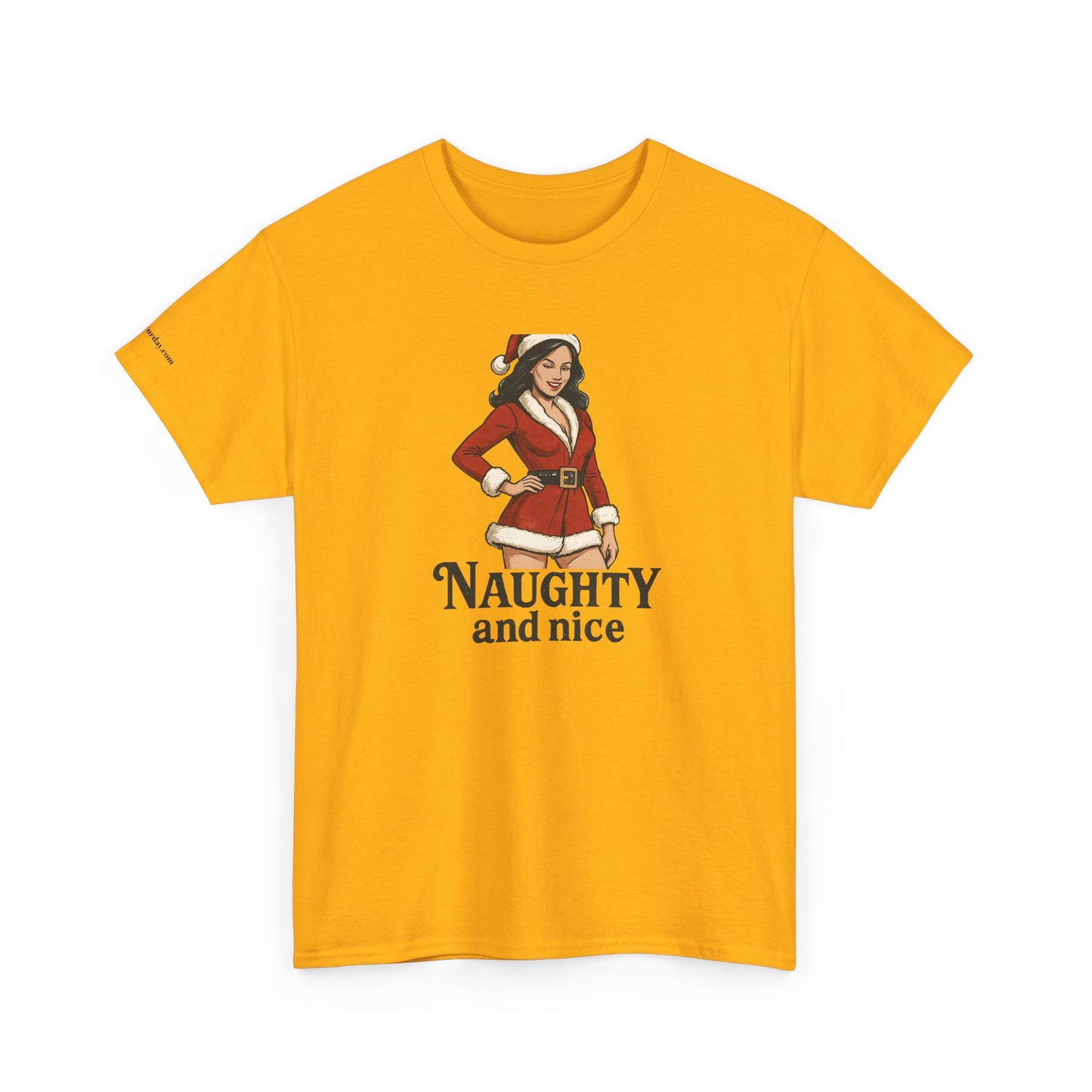 Unisex naughty and nice heavy weight Cotton Tee