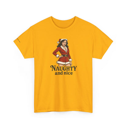 Unisex naughty and nice heavy weight Cotton Tee