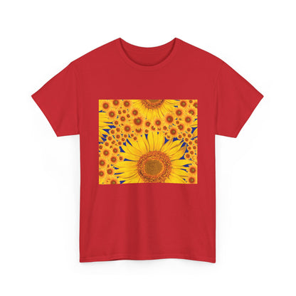 Sunflower Vibes Unisex Heavy Cotton Tee - Perfect for Summer, Nature Lovers, Gardening Celebrations, Casual Wear, Gift Ideas
