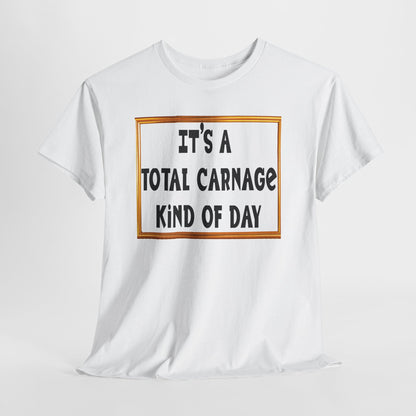 Total Carnage Unisex Heavy Cotton Tee, Casual t-shirt, Graphic Tee, Humor Shirt, Gift for Friends, Fun Apparel