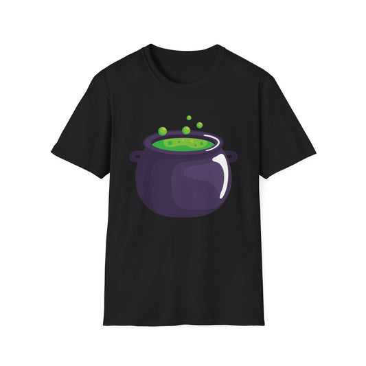 Halloween Potion Cauldron T-Shirt, Unisex Tee, Spooky Shirt, Witchy Apparel, Festival Wear, Halloween Costume