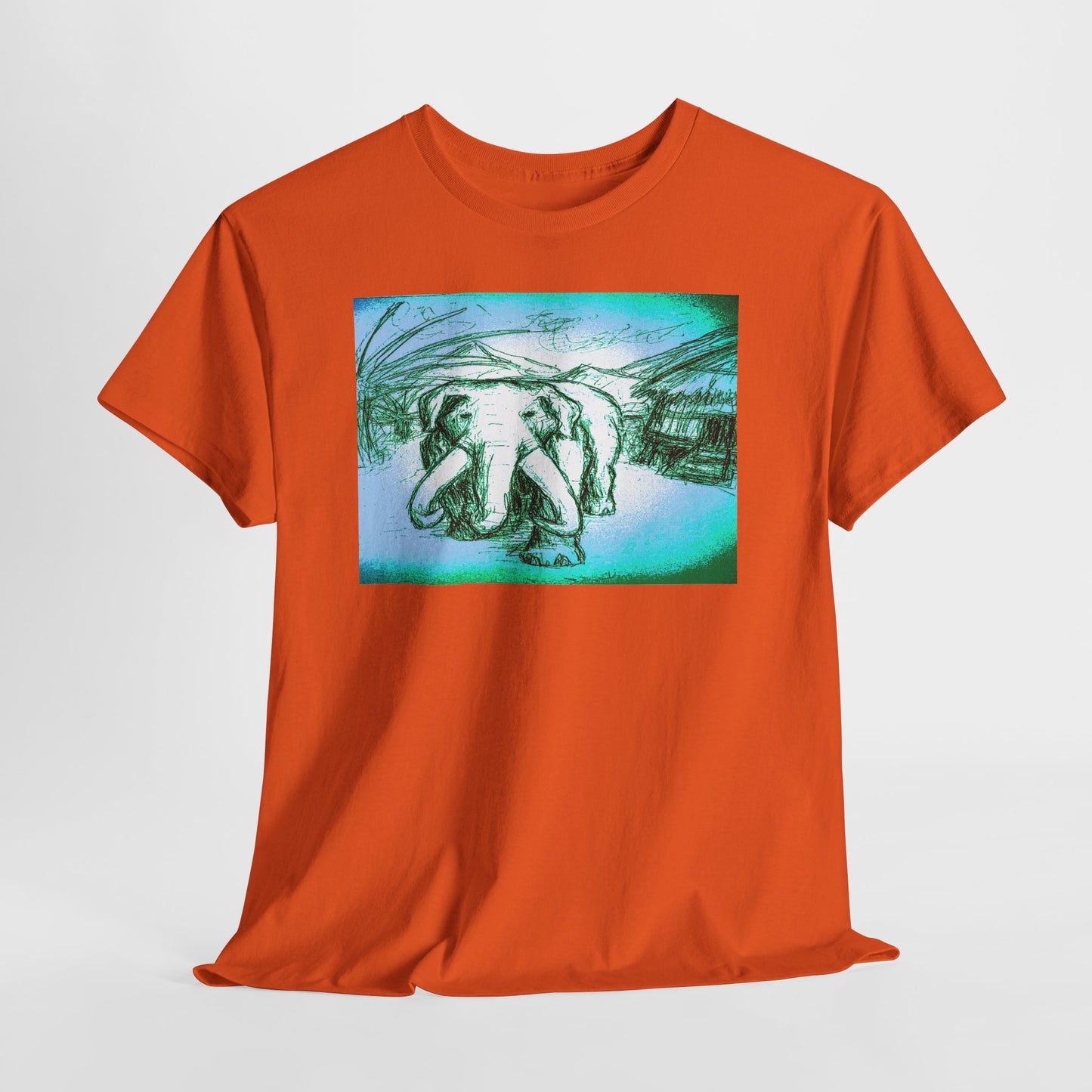 Artistic Elephant Unisex Cotton Tee - Unique Graphic Design