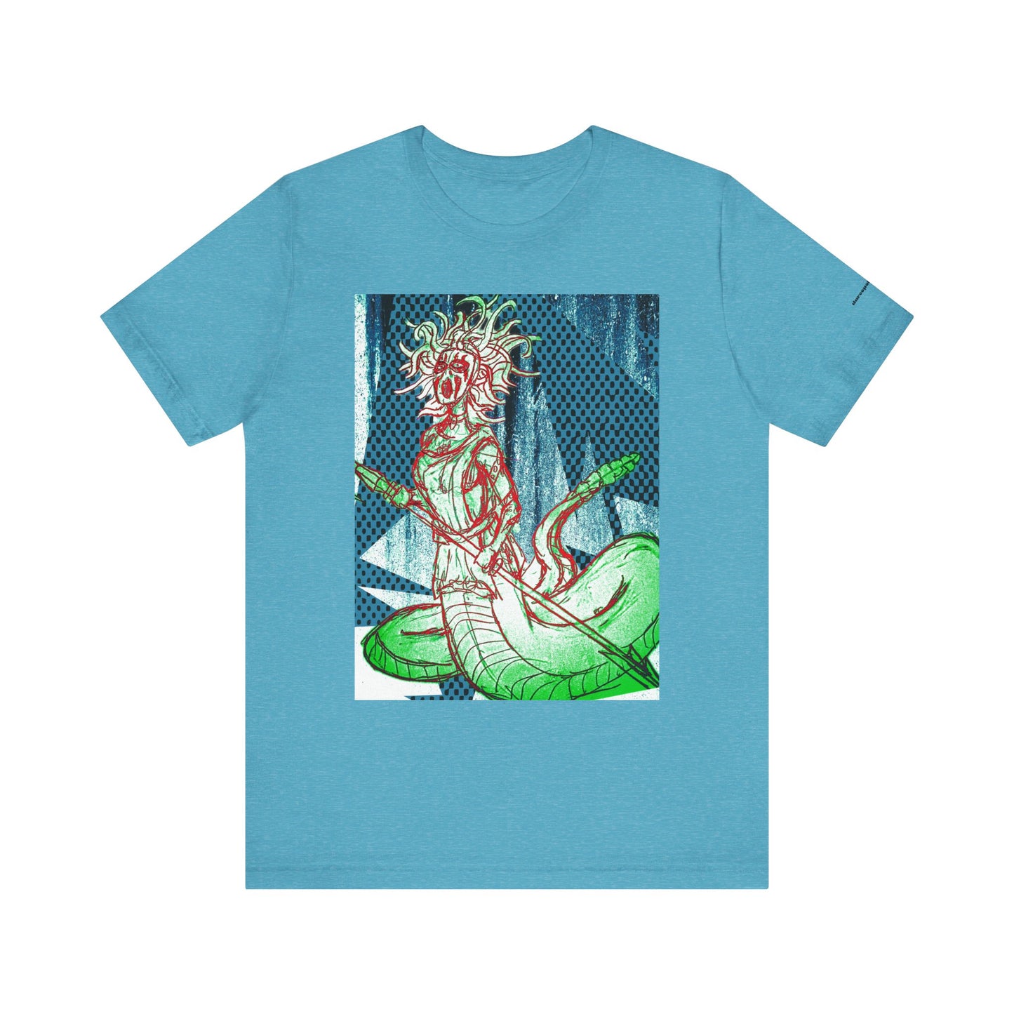 Mythic Serpent Goddess Tee — Neon Medusa Illustration T-Shirt