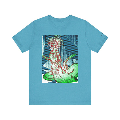 Mythic Serpent Goddess Tee — Neon Medusa Illustration T-Shirt