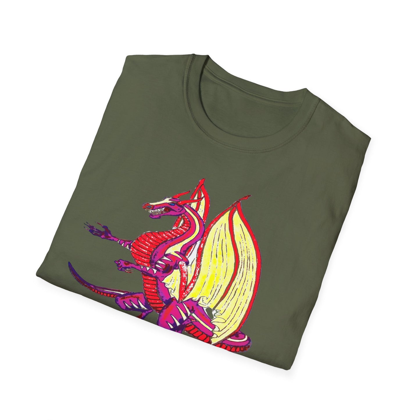 Red Dragon Graphic Unisex T-Shirt, Softstyle Tee, Unique Gift, Casual Wear, Fantasy Lover Apparel, Ideal for Conventions, Birthdays