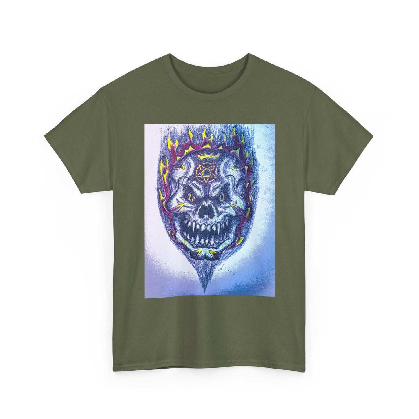 Edgy Skull Graphic Tee, Unisex Heavy Cotton T-Shirt for Halloween, Music Festivals, Everyday Wear, Gifts for Him and Her