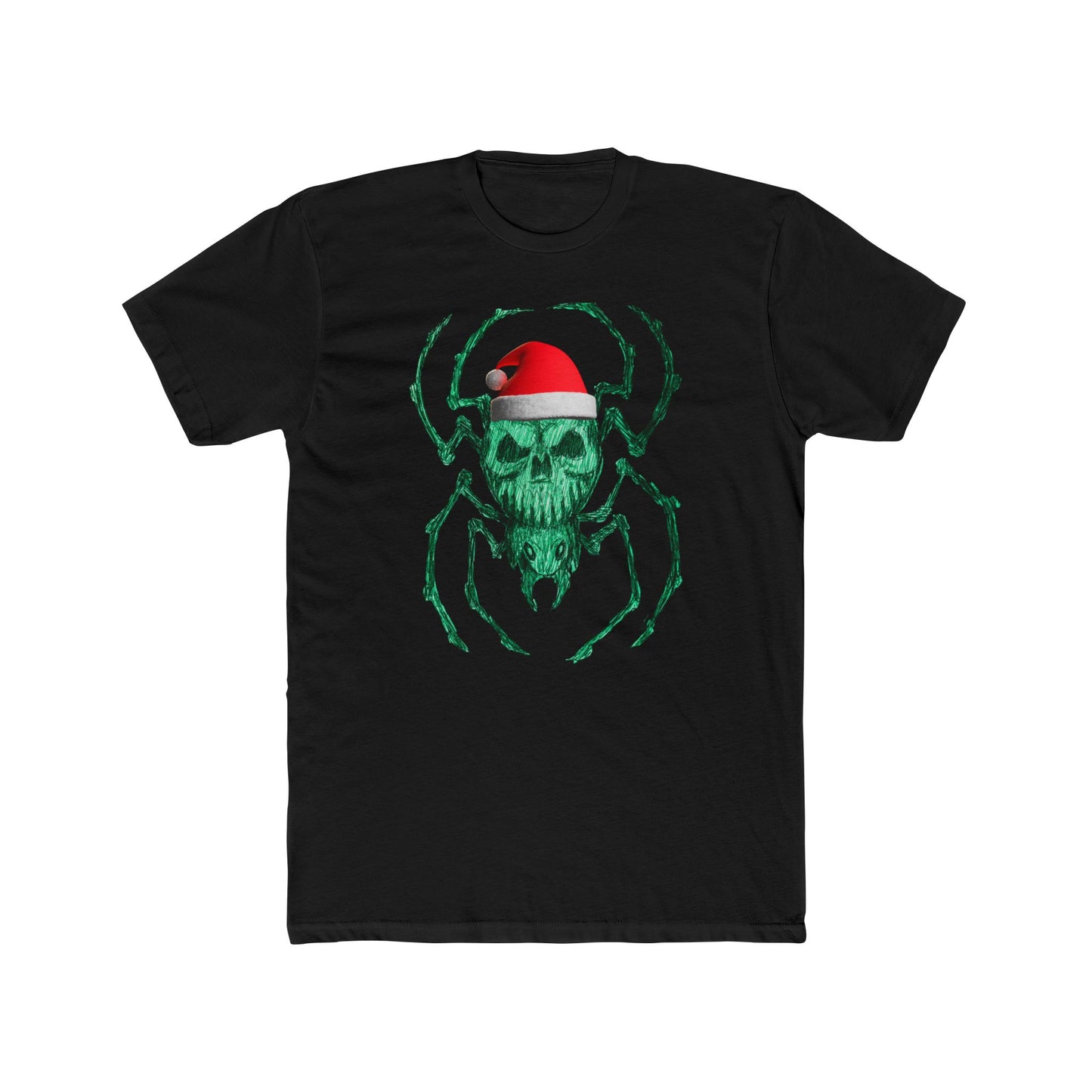 Skull Spider Tee — Festive Santa Hat Christmas Tee