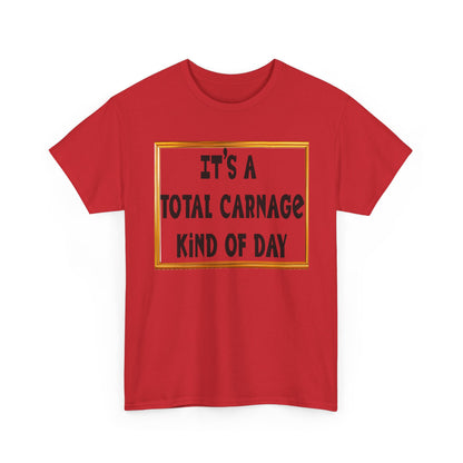 Total Carnage Unisex Heavy Cotton Tee, Casual t-shirt, Graphic Tee, Humor Shirt, Gift for Friends, Fun Apparel