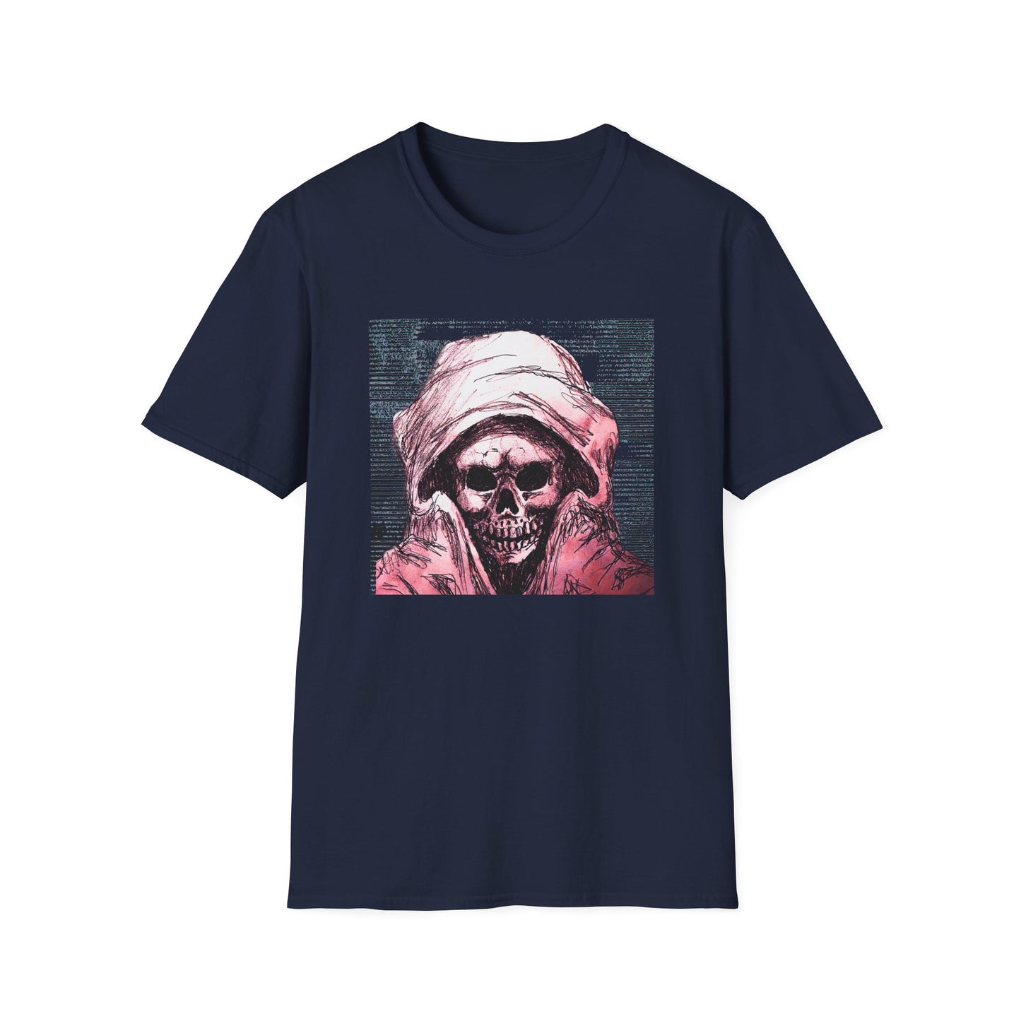 Grim Reaper Graphic Tee, Unisex Softstyle T-Shirt with Edgy Design, Halloween Apparel, Casual Streetwear, Gothic Fashion, Perfect Gift