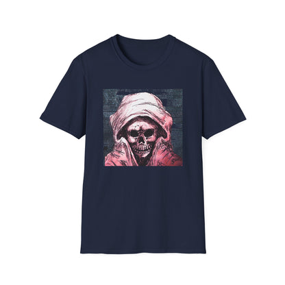 Grim Reaper Graphic Tee, Unisex Softstyle T-Shirt with Edgy Design, Halloween Apparel, Casual Streetwear, Gothic Fashion, Perfect Gift