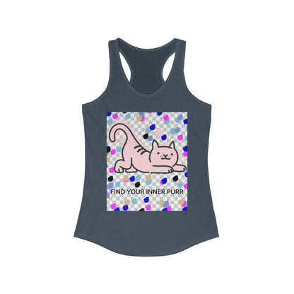 Cat Lover Racerback Tank, Find Your Inner Purr Shirt, Cute Cat Tank Top, Gift for Cat Moms, Summer Workout Gear, Pet Lover Apparel