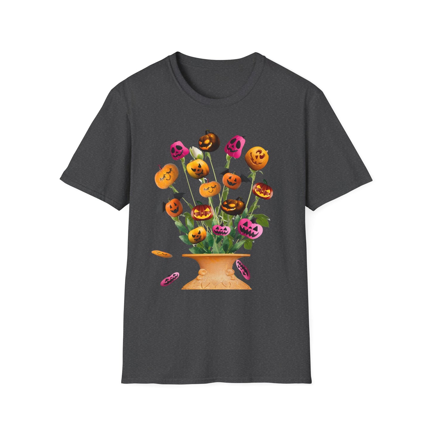 Halloween Pumpkin Bouquet T-Shirt, Cute Fall Tee, Unisex Graphic Shirt, Ideal for Halloween Parties, Seasonal Gift Idea