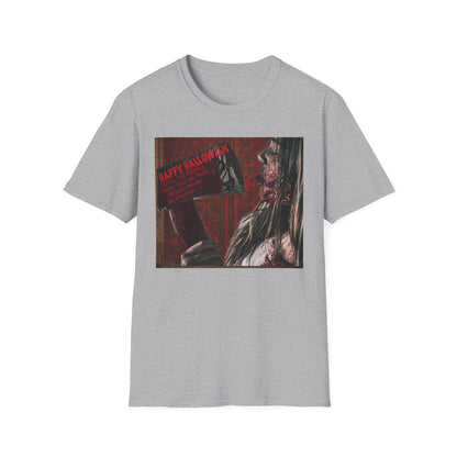 Halloween Horror Movie Axe Girl Unisex T-Shirt, Spooky Gift, Graphic Tee, Halloween Costume, Casual Wear, Men’s & Women’s Tee