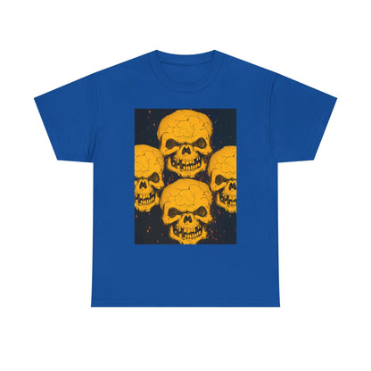 Halloween Skull  Graphic Tee, Unisex Heavy Cotton Tee, Graphic T-Shirt, Casual Wear, Unique Halloween Style, Perfect for Parties