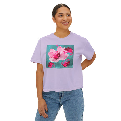 Women's Tee with Floating Roses Design