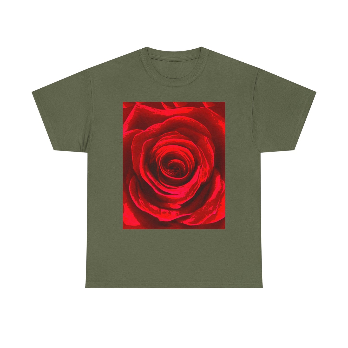 Romantic Rose Unisex Heavy Cotton Tee, Gift for Valentine's Day, Floral Shirt, Casual Wear, Love, Nature Lover Tee