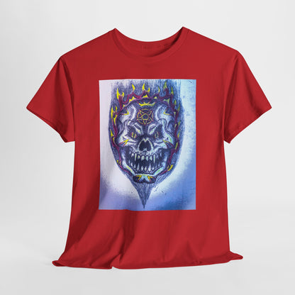 Edgy Skull Graphic Tee, Unisex Heavy Cotton T-Shirt for Halloween, Music Festivals, Everyday Wear, Gifts for Him and Her