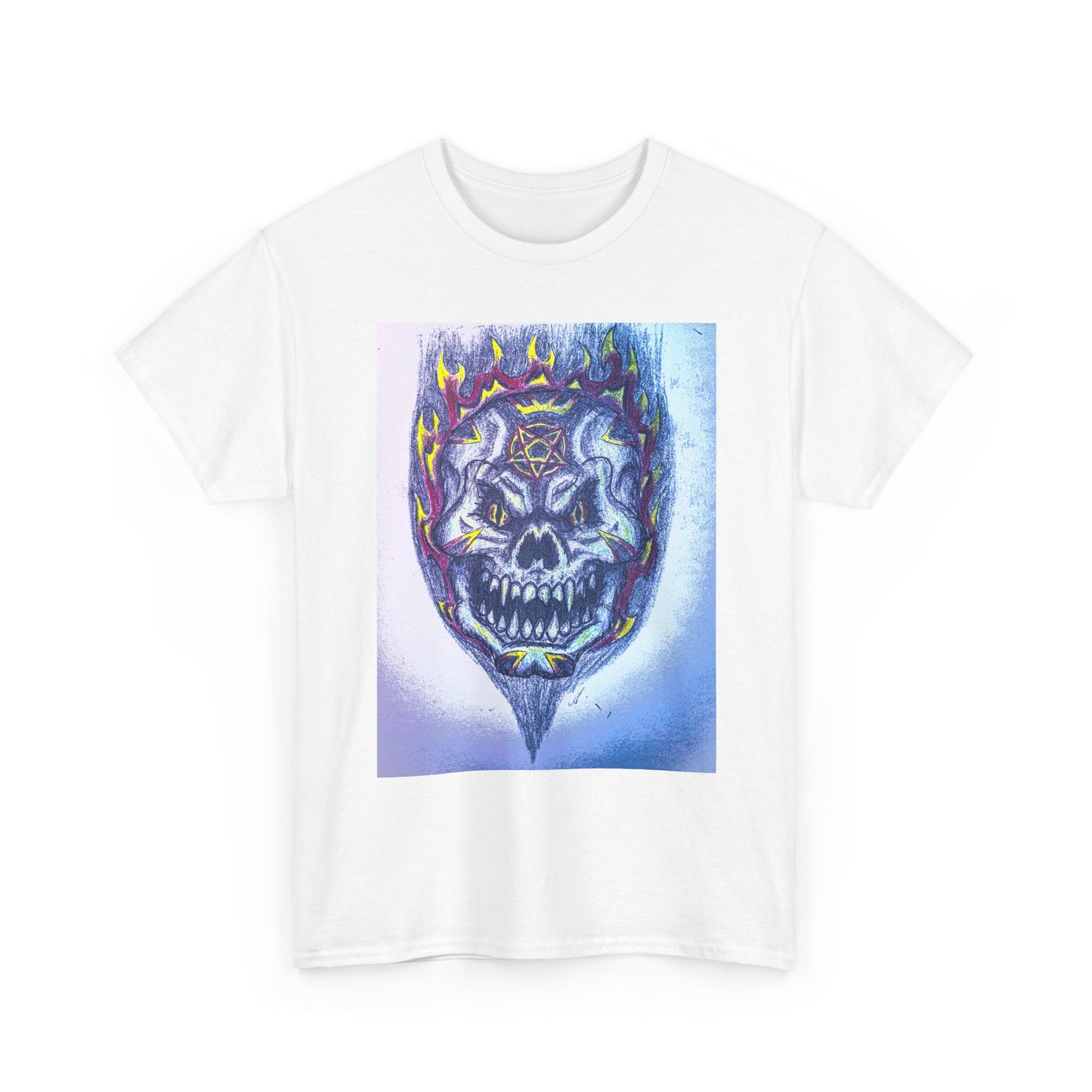 Edgy Skull Graphic Tee, Unisex Heavy Cotton T-Shirt for Halloween, Music Festivals, Everyday Wear, Gifts for Him and Her