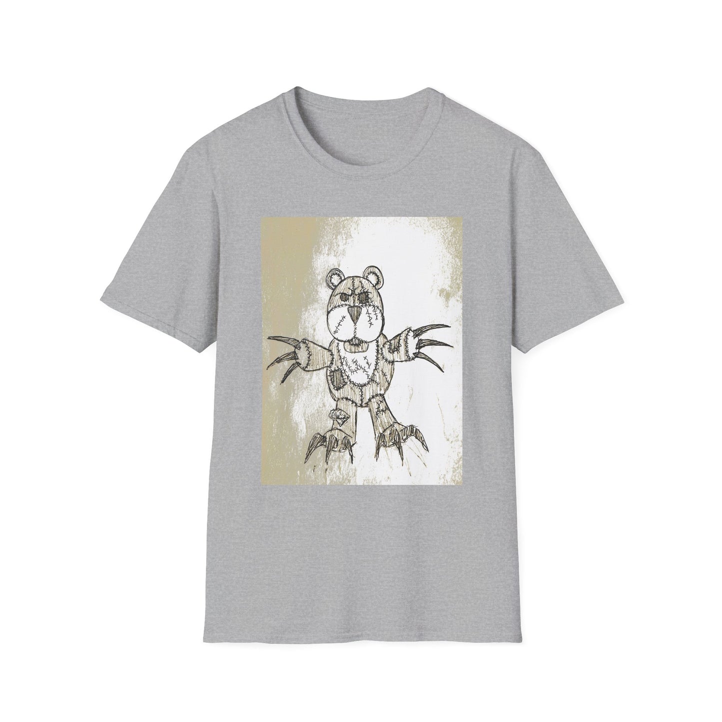 Demonic  Artistic Bear T-Shirt, Unisex Graphic Tee, Unique Animal Art Shirt, Fun Casual Wear, Gift for Kids & Teens, Birthday or Holiday