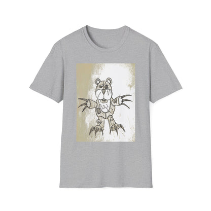 Demonic  Artistic Bear T-Shirt, Unisex Graphic Tee, Unique Animal Art Shirt, Fun Casual Wear, Gift for Kids & Teens, Birthday or Holiday
