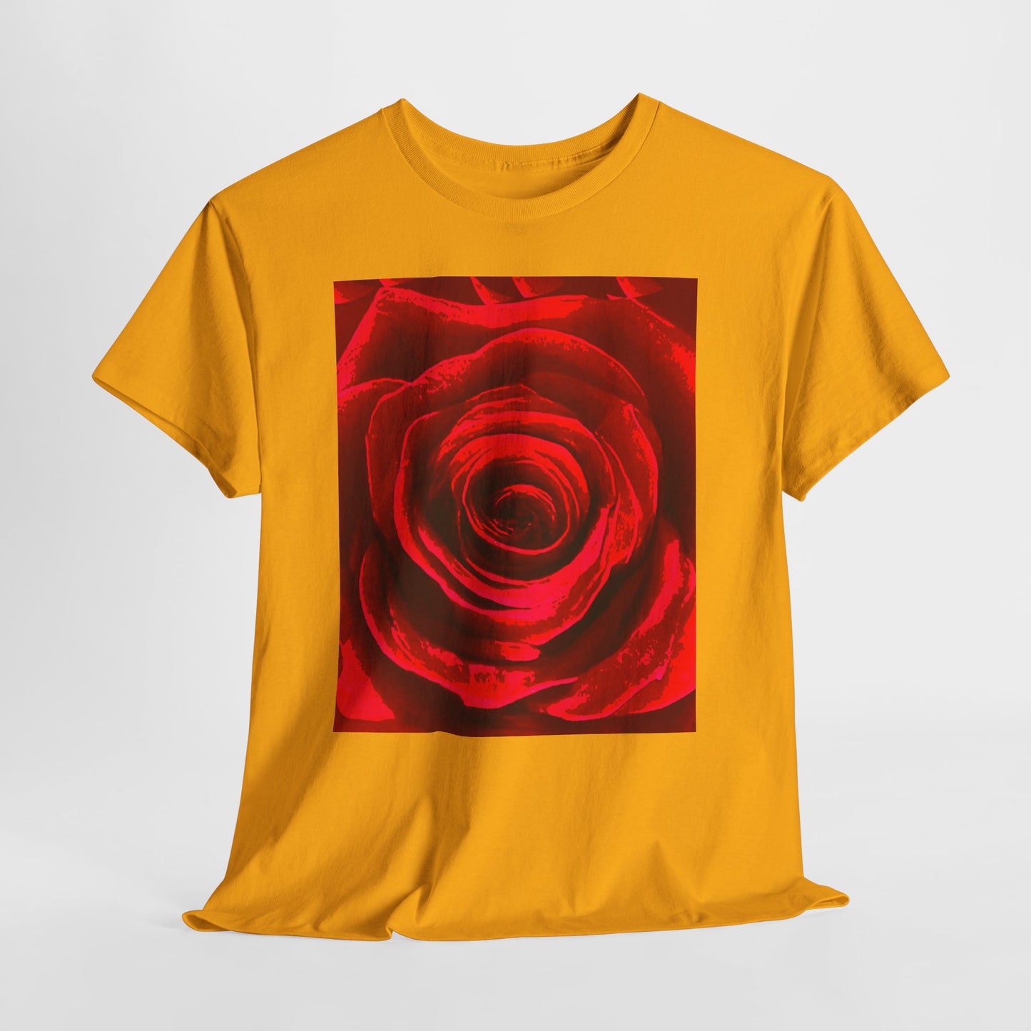 Romantic Rose Unisex Heavy Cotton Tee, Gift for Valentine's Day, Floral Shirt, Casual Wear, Love, Nature Lover Tee