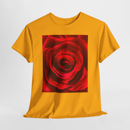 Romantic Rose Unisex Heavy Cotton Tee, Gift for Valentine's Day, Floral Shirt, Casual Wear, Love, Nature Lover Tee