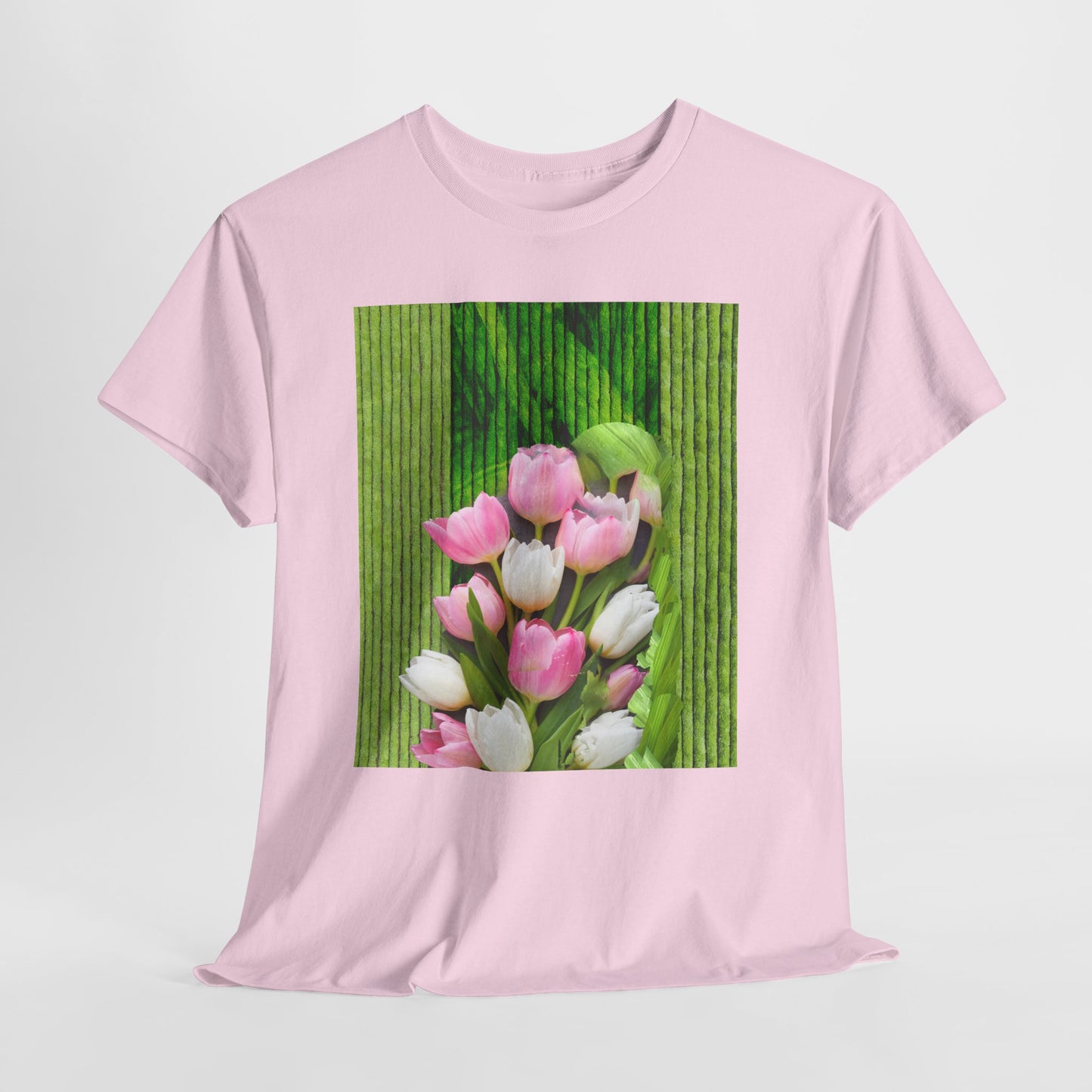 Textured Tulips Unisex Heavy Cotton Tee - Vibrant Spring Blossom T-Shirt, Everyday Wear, Gift for Plant Lovers, Mother's Day Apparel, [...]
