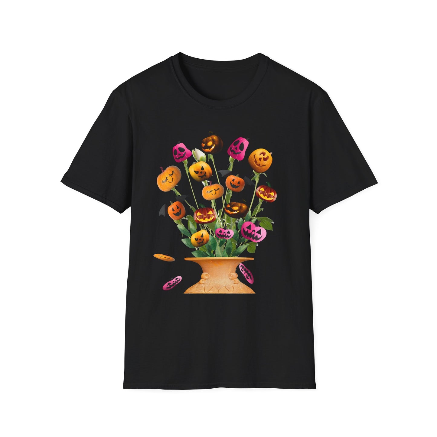 Halloween Pumpkin Bouquet T-Shirt, Cute Fall Tee, Unisex Graphic Shirt, Ideal for Halloween Parties, Seasonal Gift Idea