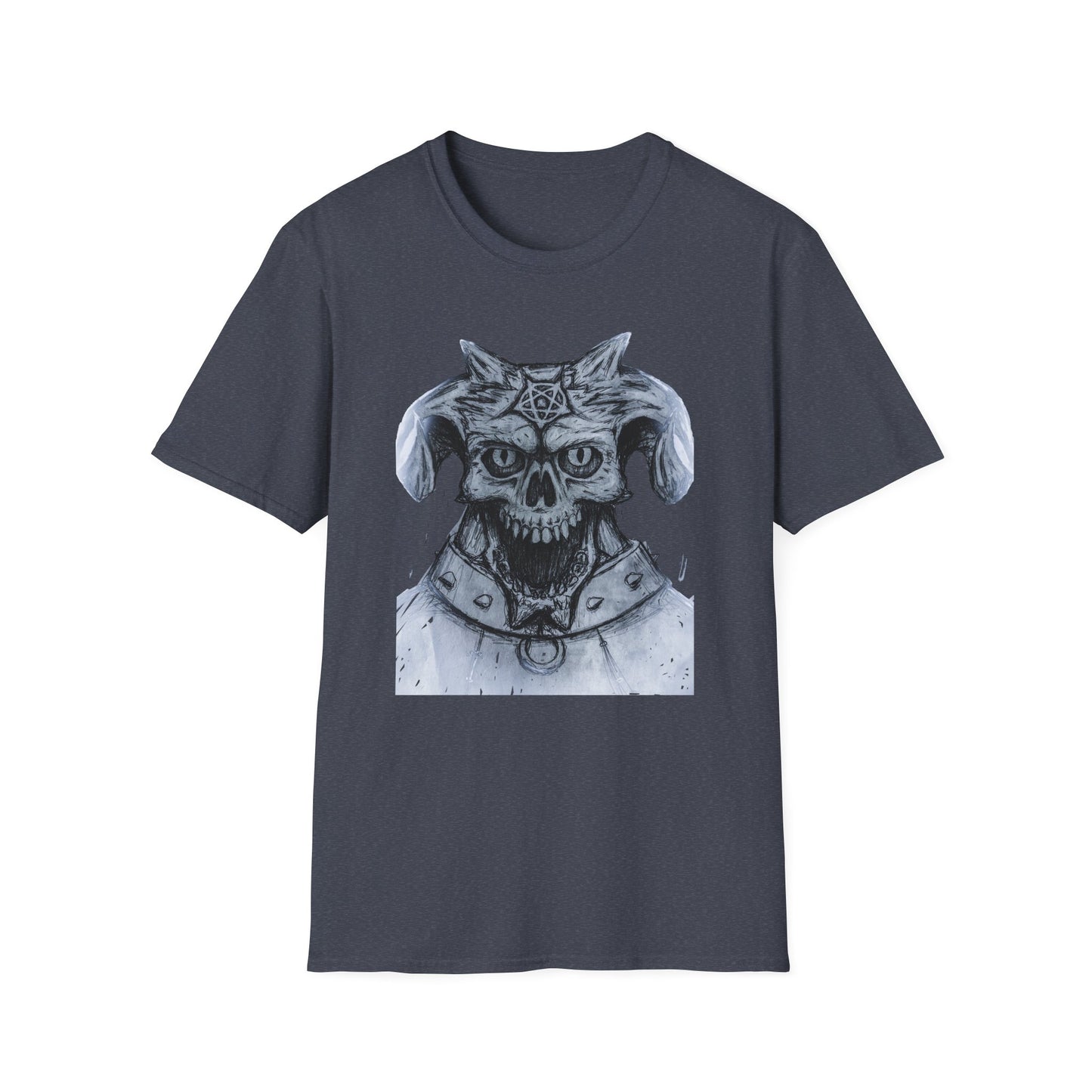 Edgy Graphic Tee: Unisex Softstyle T-Shirt with Skull Design, Art Lover Gift, Halloween Costume, Casual Wear, Unique Artwork Apparel